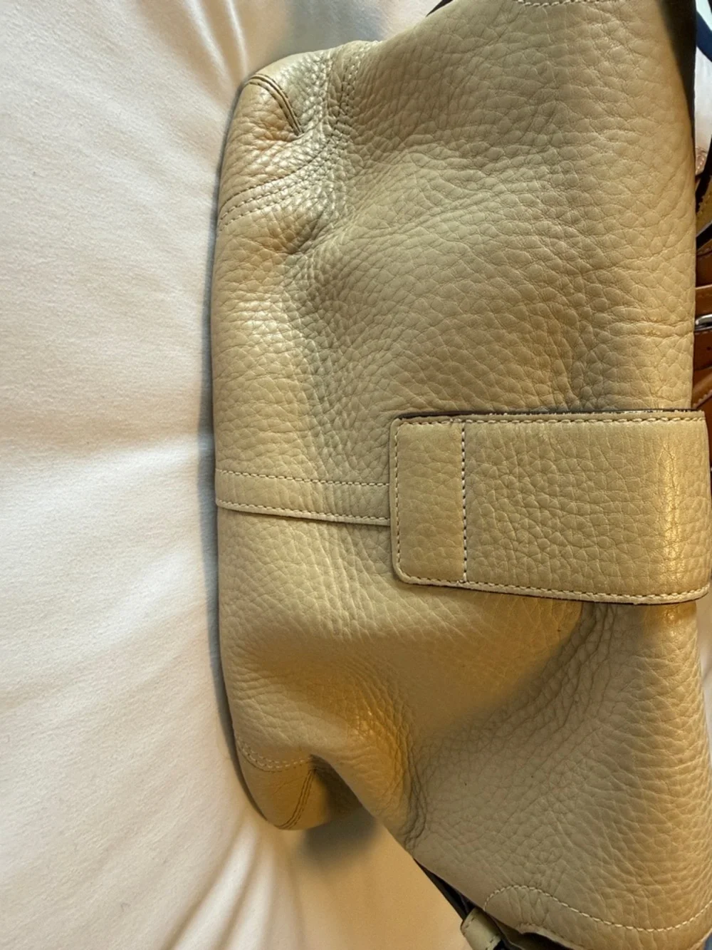 Coach, Women's Pebbled Leather Shoulder Bag in Taupe - Picture 6 of 8